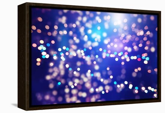 Festive Background with Natural Bokeh and Bright Golden Lights. Vintage Magic Background with Color-Maximusnd-Framed Premier Image Canvas