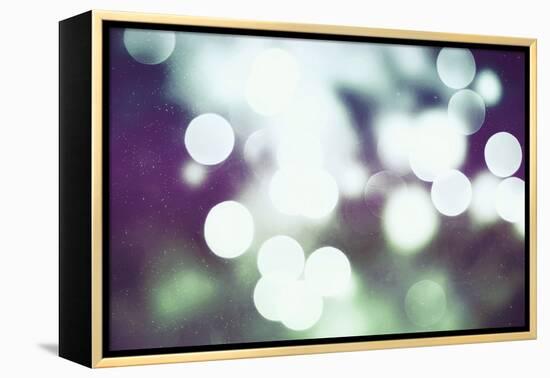 Festive Background with Natural Bokeh and Bright Golden Lights. Vintage Magic Background with Color-Maximusnd-Framed Premier Image Canvas