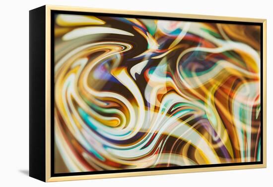 Festive Background with Natural Bokeh and Bright Golden Lights. Vintage Magic Background with Color-Maximusnd-Framed Premier Image Canvas