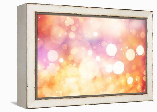 Festive Background with Natural Bokeh and Bright Golden Lights. Vintage Magic Background with Color-Maximusnd-Framed Premier Image Canvas