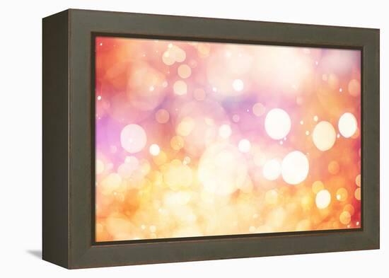 Festive Background with Natural Bokeh and Bright Golden Lights. Vintage Magic Background with Color-Maximusnd-Framed Premier Image Canvas