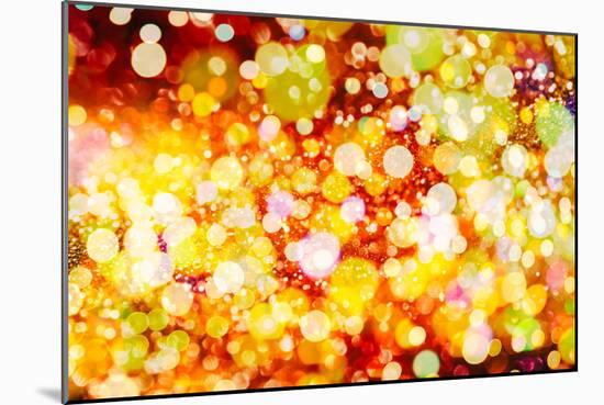 Festive Background with Natural Bokeh and Bright Golden Lights. Vintage Magic Background with Color-Maximusnd-Mounted Photographic Print