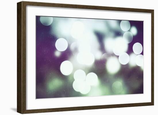 Festive Background with Natural Bokeh and Bright Golden Lights. Vintage Magic Background with Color-Maximusnd-Framed Photographic Print