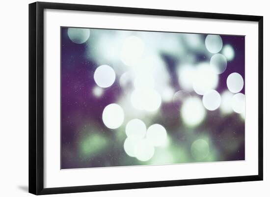 Festive Background with Natural Bokeh and Bright Golden Lights. Vintage Magic Background with Color-Maximusnd-Framed Photographic Print