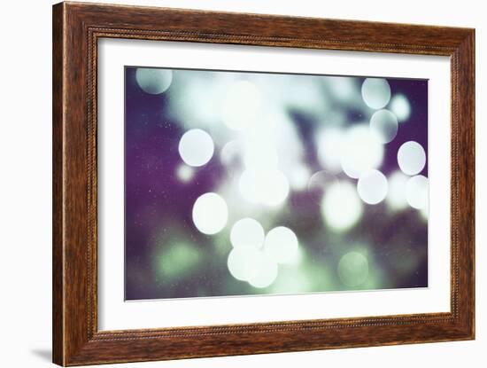 Festive Background with Natural Bokeh and Bright Golden Lights. Vintage Magic Background with Color-Maximusnd-Framed Photographic Print