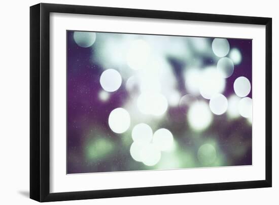 Festive Background with Natural Bokeh and Bright Golden Lights. Vintage Magic Background with Color-Maximusnd-Framed Photographic Print