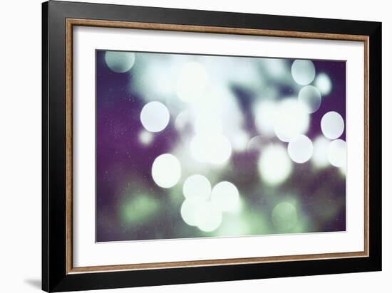 Festive Background with Natural Bokeh and Bright Golden Lights. Vintage Magic Background with Color-Maximusnd-Framed Photographic Print