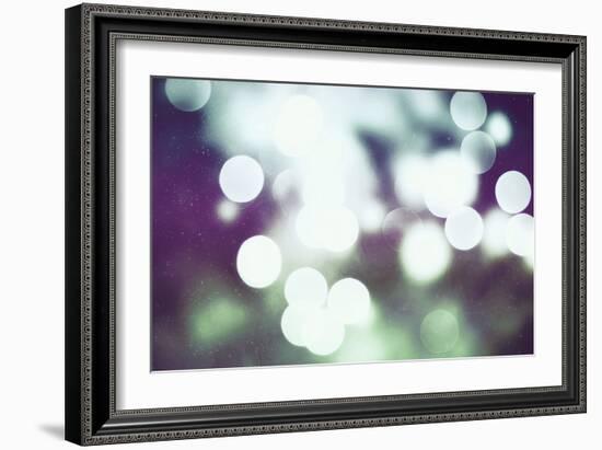 Festive Background with Natural Bokeh and Bright Golden Lights. Vintage Magic Background with Color-Maximusnd-Framed Photographic Print