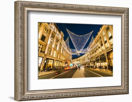 Festive Christmas lights in Regent Street in 2016, London, England, United Kingdom, Europe-Fraser Hall-Framed Photographic Print