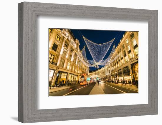 Festive Christmas lights in Regent Street in 2016, London, England, United Kingdom, Europe-Fraser Hall-Framed Photographic Print