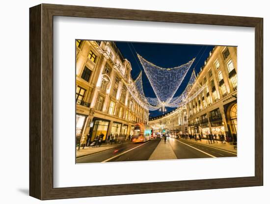 Festive Christmas lights in Regent Street in 2016, London, England, United Kingdom, Europe-Fraser Hall-Framed Photographic Print