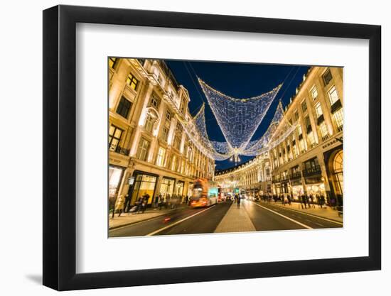 Festive Christmas lights in Regent Street in 2016, London, England, United Kingdom, Europe-Fraser Hall-Framed Photographic Print