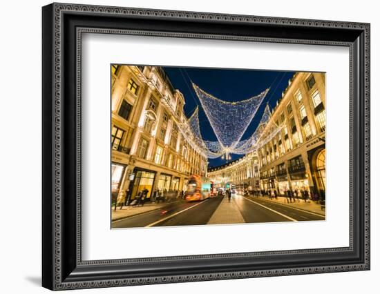 Festive Christmas lights in Regent Street in 2016, London, England, United Kingdom, Europe-Fraser Hall-Framed Photographic Print