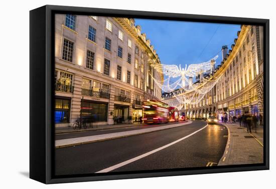 Festive Christmas lights in Regent Street in 2016, London, England, United Kingdom, Europe-Fraser Hall-Framed Premier Image Canvas