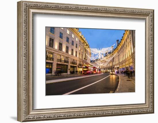 Festive Christmas lights in Regent Street in 2016, London, England, United Kingdom, Europe-Fraser Hall-Framed Photographic Print