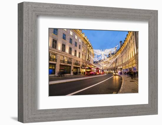 Festive Christmas lights in Regent Street in 2016, London, England, United Kingdom, Europe-Fraser Hall-Framed Photographic Print