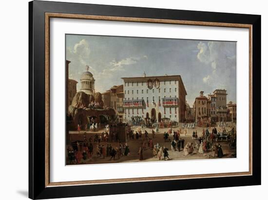 Festive Decorations on Pizza Di Spagna-Giovanni Paolo Pannini-Framed Giclee Print