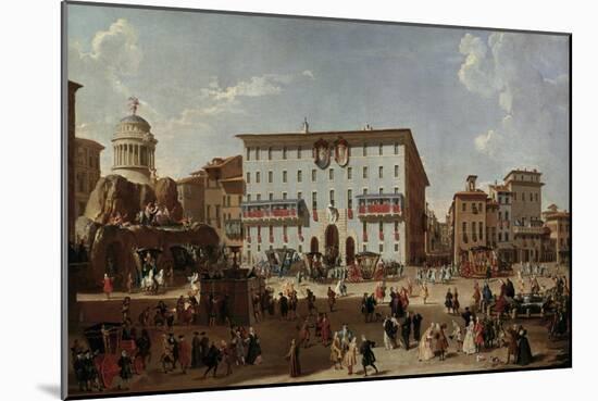 Festive Decorations on Pizza Di Spagna-Giovanni Paolo Pannini-Mounted Giclee Print