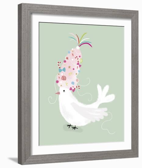 Festive Dove-Clara Wells-Framed Giclee Print