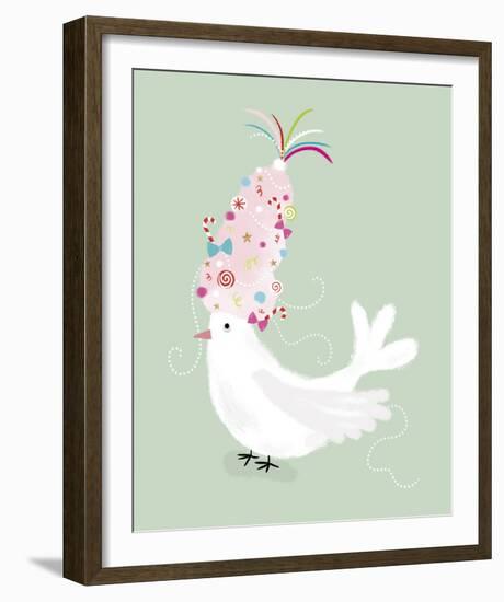 Festive Dove-Clara Wells-Framed Giclee Print
