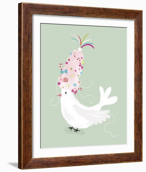 Festive Dove-Clara Wells-Framed Giclee Print