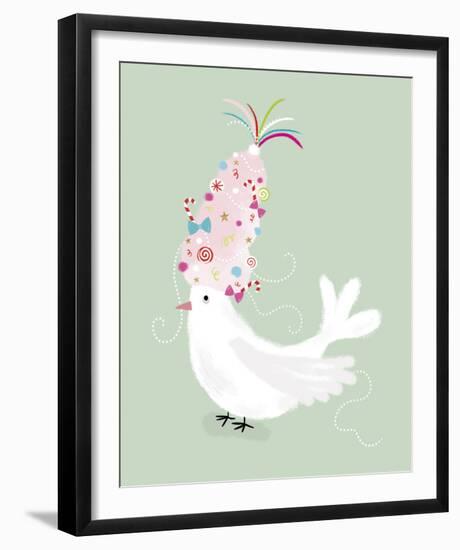 Festive Dove-Clara Wells-Framed Giclee Print