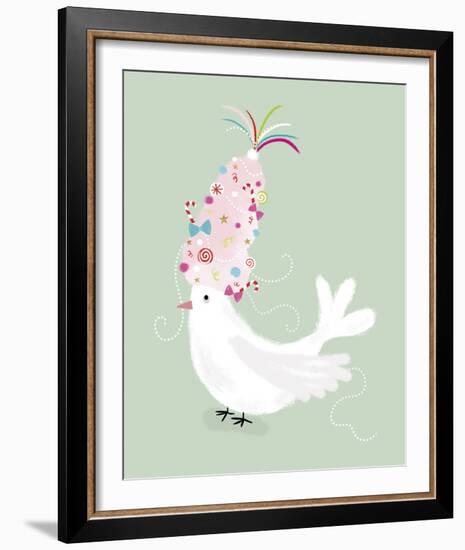 Festive Dove-Clara Wells-Framed Giclee Print