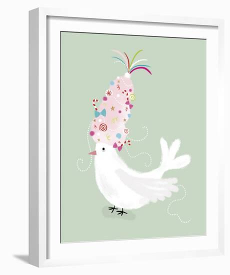 Festive Dove-Clara Wells-Framed Giclee Print