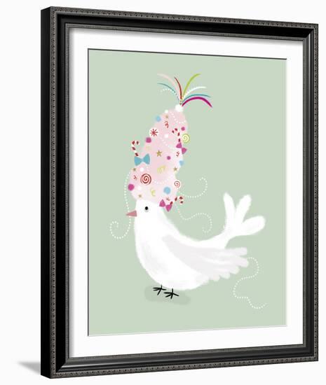 Festive Dove-Clara Wells-Framed Giclee Print