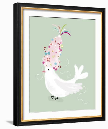 Festive Dove-Clara Wells-Framed Giclee Print