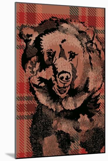 Festive Plaid Bear-Ingrid Van Den Brand-Mounted Giclee Print