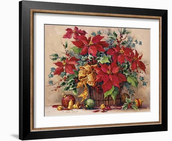 Festive Poinsettia Basket-Barbara Mock-Framed Giclee Print