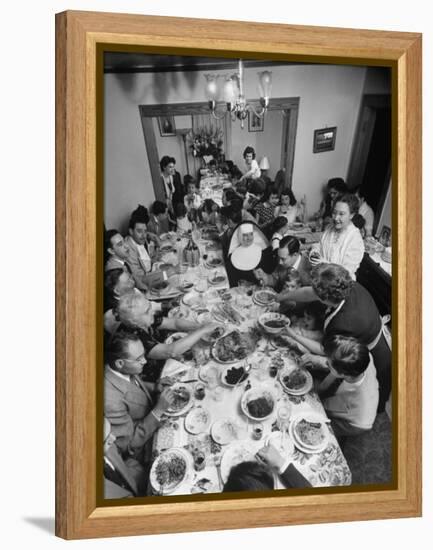 Festive Spread Through Dining Room at La Falce Family Reunion-Ralph Morse-Framed Premier Image Canvas