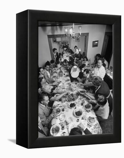 Festive Spread Through Dining Room at La Falce Family Reunion-Ralph Morse-Framed Premier Image Canvas