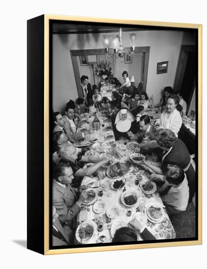 Festive Spread Through Dining Room at La Falce Family Reunion-Ralph Morse-Framed Premier Image Canvas