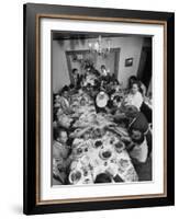 Festive Spread Through Dining Room at La Falce Family Reunion-Ralph Morse-Framed Photographic Print