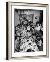 Festive Spread Through Dining Room at La Falce Family Reunion-Ralph Morse-Framed Photographic Print