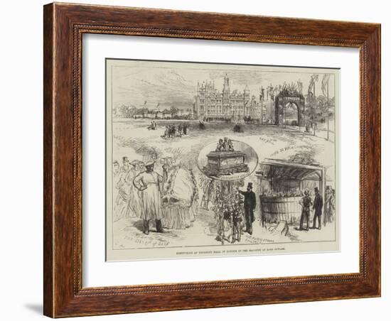 Festivities at Thoresby Hall, in Honour of the Majority of Lord Newark-Charles Robinson-Framed Premium Giclee Print