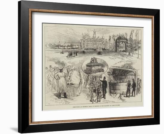 Festivities at Thoresby Hall, in Honour of the Majority of Lord Newark-Charles Robinson-Framed Premium Giclee Print