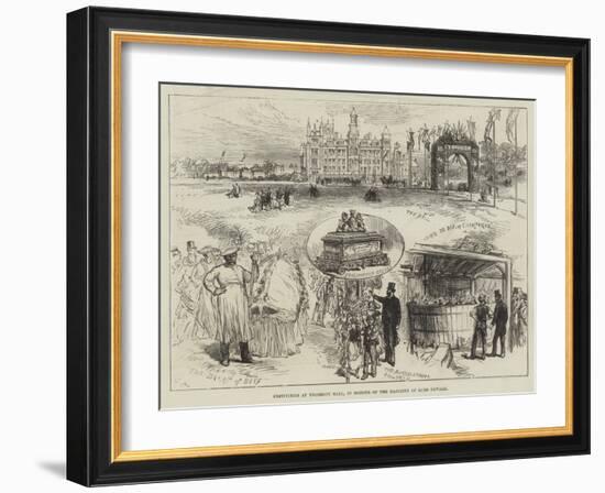 Festivities at Thoresby Hall, in Honour of the Majority of Lord Newark-Charles Robinson-Framed Premium Giclee Print