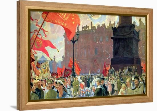 Festivities Marking the Opening of the Second Congress of the Comintern and Demonstration on…-Boris Kustodiyev-Framed Premier Image Canvas