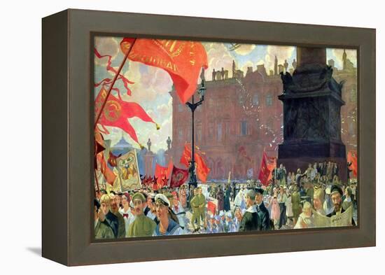 Festivities Marking the Opening of the Second Congress of the Comintern and Demonstration on…-Boris Kustodiyev-Framed Premier Image Canvas