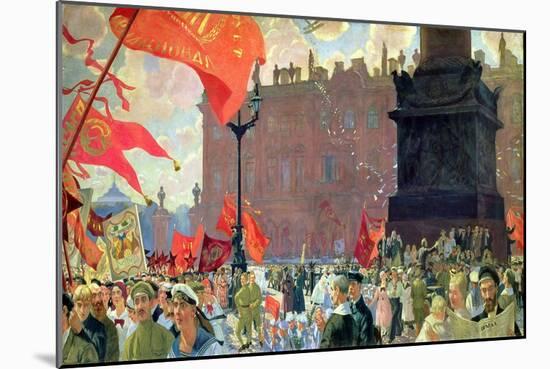 Festivities Marking the Opening of the Second Congress of the Comintern and Demonstration on…-Boris Kustodiyev-Mounted Giclee Print