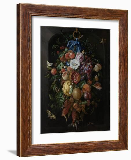 Festoon of Fruit and Flowers - Still Life-Jan Davidsz de Heem-Framed Art Print