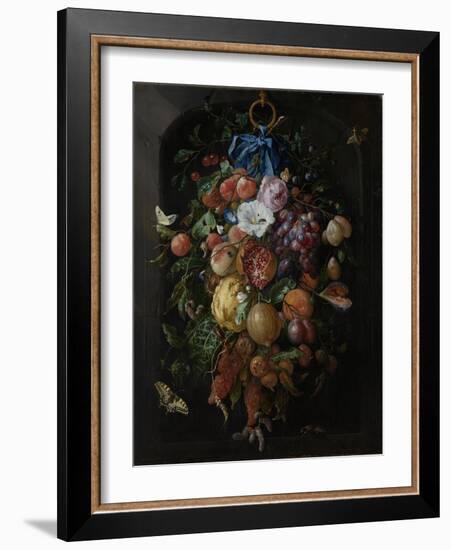 Festoon of Fruit and Flowers - Still Life-Jan Davidsz de Heem-Framed Art Print