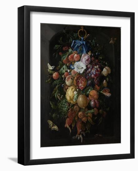 Festoon of Fruit and Flowers - Still Life-Jan Davidsz de Heem-Framed Art Print