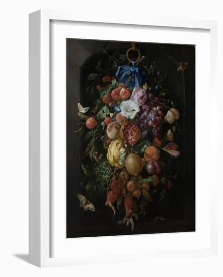 Festoon of Fruit and Flowers - Still Life-Jan Davidsz de Heem-Framed Art Print