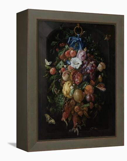 Festoon of Fruit and Flowers - Still Life-Jan Davidsz de Heem-Framed Stretched Canvas