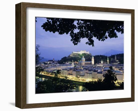 Festung (Fortress) Hohensalzburg at Twilight, Salzburg, Salzburgland, Austria, Europe-Richard Nebesky-Framed Photographic Print