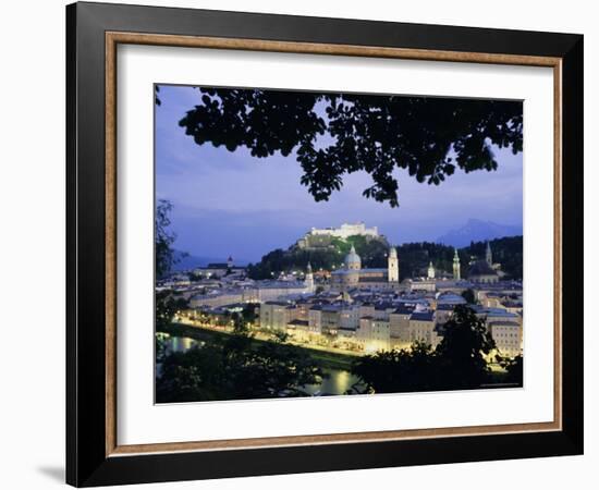 Festung (Fortress) Hohensalzburg at Twilight, Salzburg, Salzburgland, Austria, Europe-Richard Nebesky-Framed Photographic Print